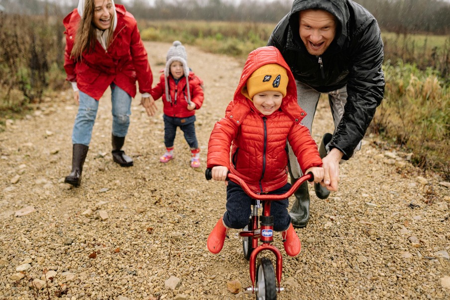 family having fun outdoors