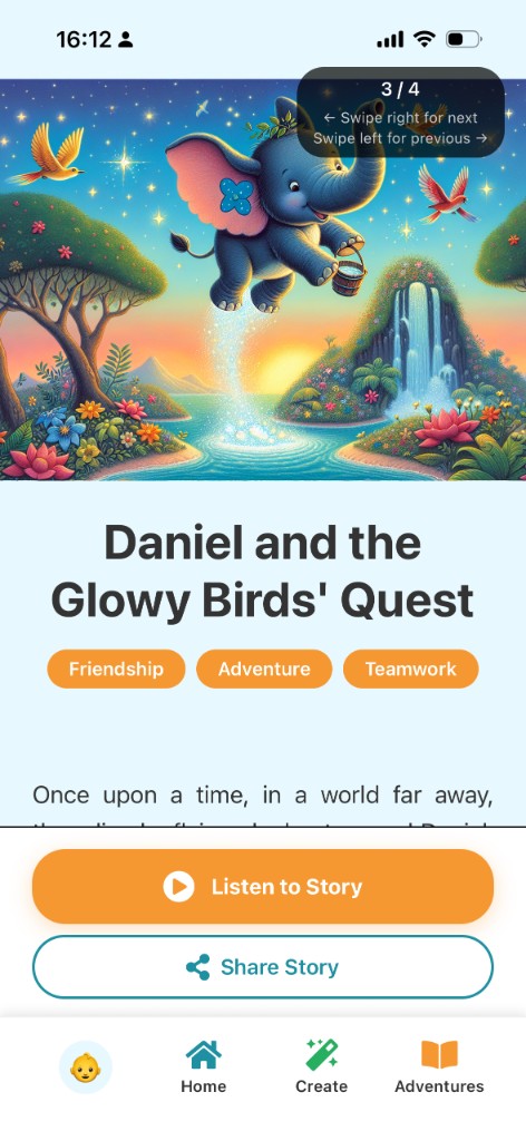 StoryQuest story with AI-generated illustration