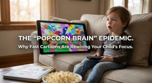 The “Popcorn Brain” Epidemic: Why Fast Cartoons Are Rewiring Your Child’s Focus
